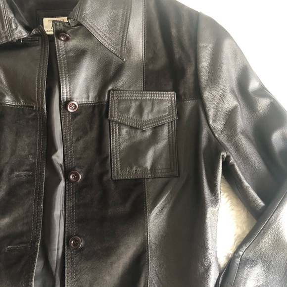 RTG chemise style leather & suede coat size 11 - Picture 8 of 11